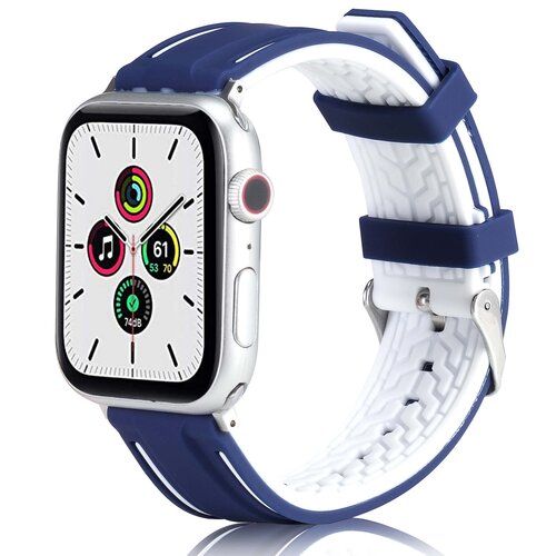 Pasek BELINE Solid Silicone do Apple Watch 2/3/4/5/6/7/8/SE/SE 2/Ultra (42/44/45/49mm) Granatowo-biały