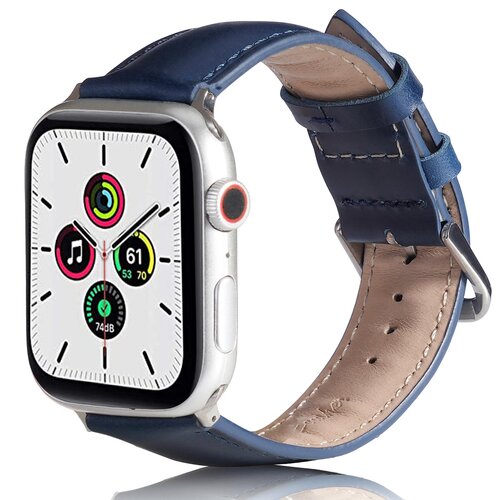 Pasek BELINE Leather do Apple Watch 2/3/4/5/6/7/8/SE/SE 2/Ultra (42/44/45/49mm) Niebieski