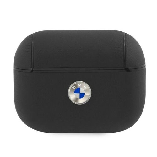 Etui na słuchawki BMW Geniune Leather Silver Logo do Apple AirPods Pro Czarny