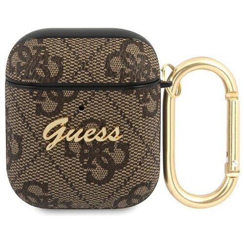 Etui na słuchawki GUESS 4G Script Metal Collection do Apple AirPods 1/2 Brązowy