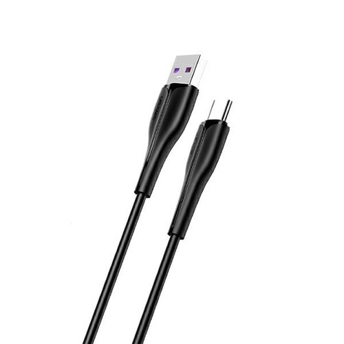 Czarny kabel USB z końcówkami USB i USB-C, o długości 1 metra, z widocznymi detalami na złączach. Kabel jest oznaczony jako model USAMS U38 25W.