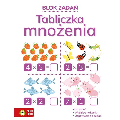 Książka z zadaniami Blok zadań Tabliczka mnożenia (miękka okładka)