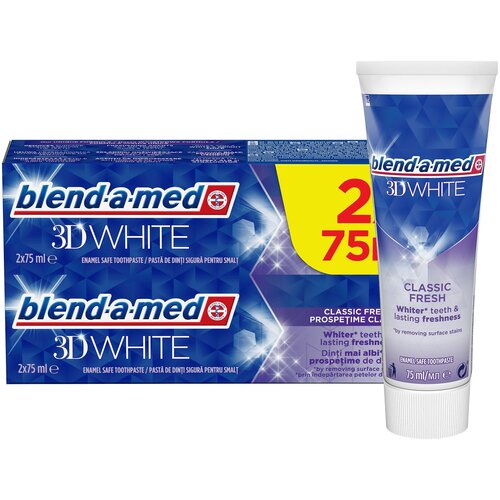 Pasta do zębów BLEND-A-MED 3D White Classic Fresh 2 x 75 ml