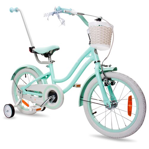 Rower dziecięcy SUN BABY Heart Bike Silver Moon 16 cali dla dziewczynki Miętowy
