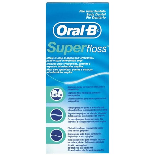 Nić dentystyczna ORAL-B Super Floss (50 sztuk)