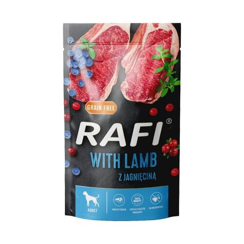 Karma dla psa RAFI z jagnięciną, borówką i żurawiną 500 g