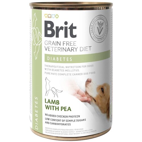 Karma dla psa BRIT Grain Free Veterinary Diets Dog Diabetes Jagnięcina z groszkiem 400g
