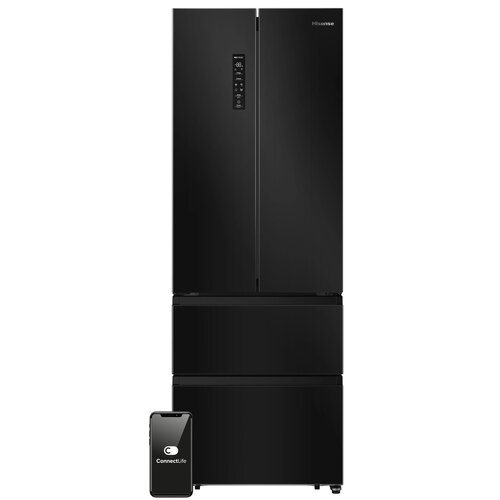 Lodówka HISENSE RF632N4AFE1 4D SkyLine No frost 200 cm Czarna Wi-Fi ConnectLife Metal Tech Cooling