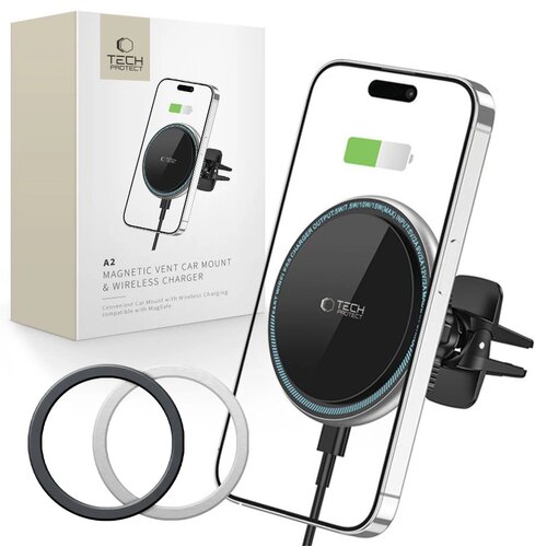 Uchwyt na telefon TECH-PROTECT A2 MagSafe Vent Charger Czarny