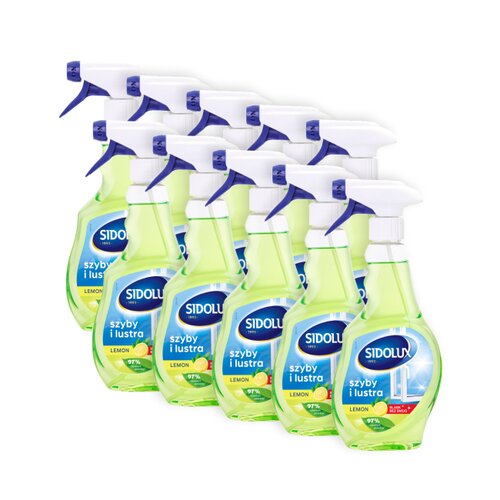 Płyn do mycia szyb SIDOLUX Crystal Lemon 10 x 500 ml