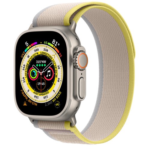 Pasek do Apple Watch (44/45/49mm) M/L Żółty/beżowy