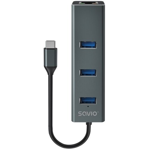 Stacja dokująca SAVIO AK-57 4w1 USB Typu C, Pasywna Szary