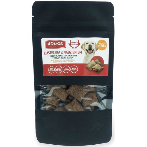 Przysmak dla psa 4DOGS Nadziewane ciasteczka dla psa na skórę i sierść 60g
