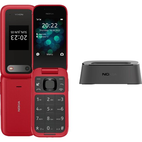 Telefon NOKIA 2660 Flip Czerwony + Stacja ładująca