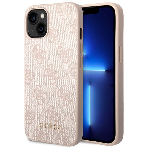 Etui GUESS Metal Gold Logo do Apple iPhone 14 Różowy