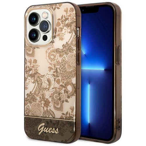 Etui GUESS Porcelain Collection do Apple iPhone 14 Pro Brązowy