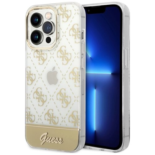 Etui GUESS 4G Pattern Script do Apple iPhone 14 Pro Złoty