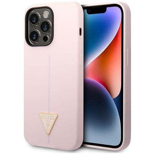 Etui GUESS Silicone Triangle do Apple iPhone 14 Pro Fioletowy