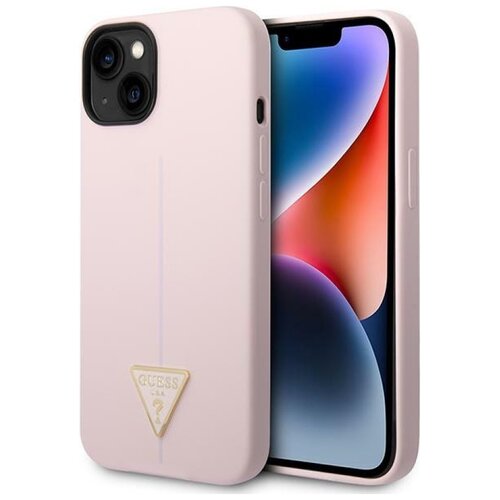 Etui GUESS Silicone Triangle do Apple iPhone 14 Fioletowy