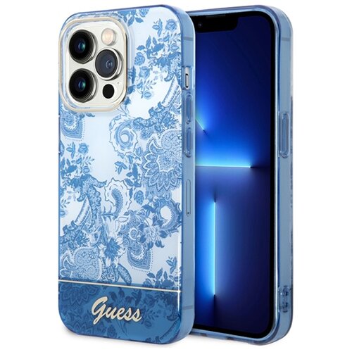 Etui GUESS Porcelain Collection do Apple iPhone 14 Pro Max Niebieski