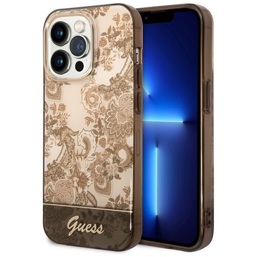 Etui GUESS Porcelain Collection do Apple iPhone 14 Pro Max Brązowy