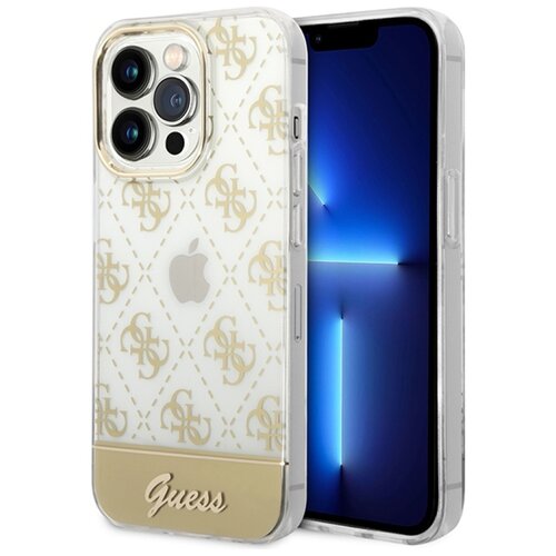 Etui GUESS 4G Pattern Script do Apple iPhone 14 Pro Max Złoty