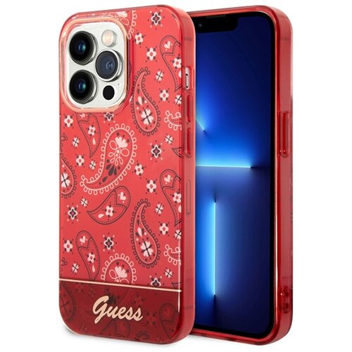 Etui GUESS Bandana Paisley do Apple iPhone 14 Pro Max Czerwony