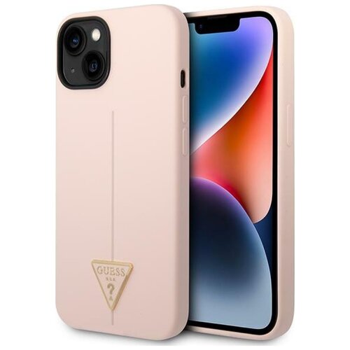 Etui GUESS Silicone Triangle do Apple iPhone 14 Plus Różowy