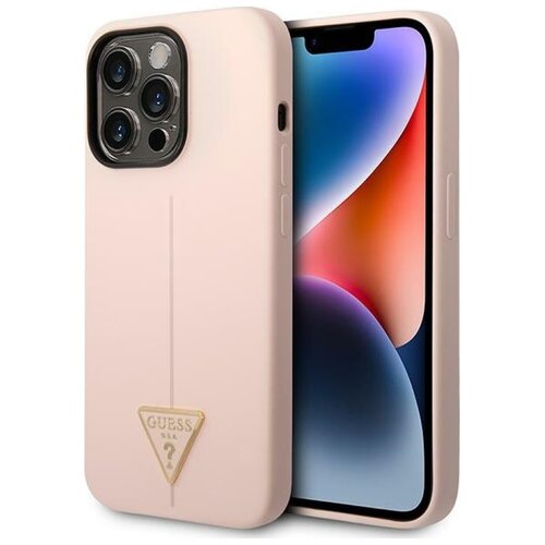 Etui GUESS Silicone Triangle do Apple iPhone 14 Pro Max Różowy