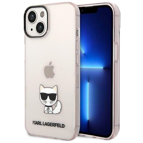 Etui KARL LAGERFELD Transparent Choupette Body do Apple iPhone 14 Plus Różowy