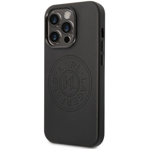 Etui KARL LAGERFELD Leather Perforated Logo do Apple iPhone 14 Pro Max Czarny