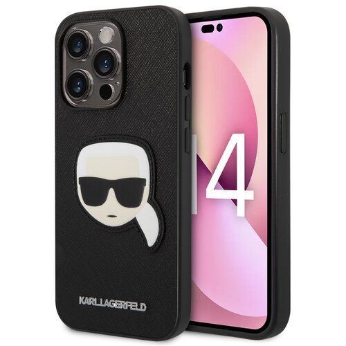 Etui KARL LAGERFELD Saffiano Karl s Head Patch do Apple iPhone 14 Pro Max Czarny