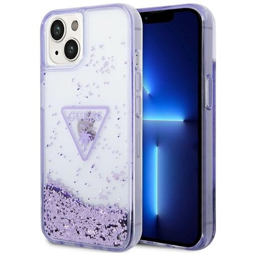 Etui GUESS Liquid Glitter Palm Collection do Apple iPhone 14 Plus Fioletowy
