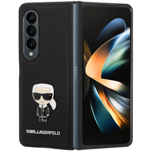 Etui KARL LAGERFELD Saffiano Ikonik Metal do Samsung Galaxy Z Fold 4 Czarny