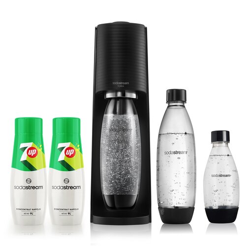 Saturator SODASTREAM Terra Czarny + 3 butelki + 2 syropy 7UP