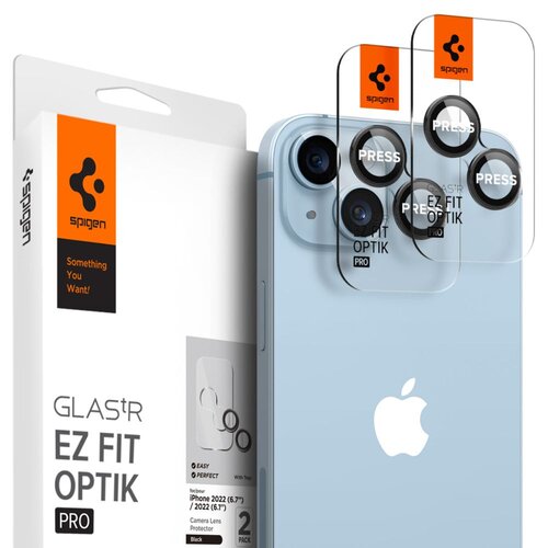 Szkło hartowane na obiektyw SPIGEN Optik.Tr Ez Fit do Apple iPhone 14/14 Plus/15/15 Plus Czarny