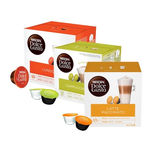 Kapsułki NESCAFE Dolce Gusto Latte Macchiato, Lungo, Cappuccino 3 x 16 szt.