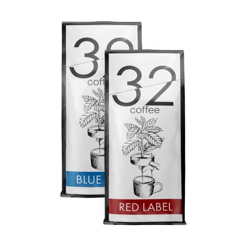 Kawa ziarnista BLUE ORCA COFFEE 32 Coffee Blue Label, Coffee Red Label 2 x 1 kg