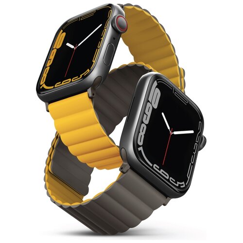 Pasek UNIQ Revix do Apple Watch 2/3/4/5/6/7/8/9/SE/SE 2/Ultra/Ultra 2 (42/44/45/49 mm) Musztardowy-khaki