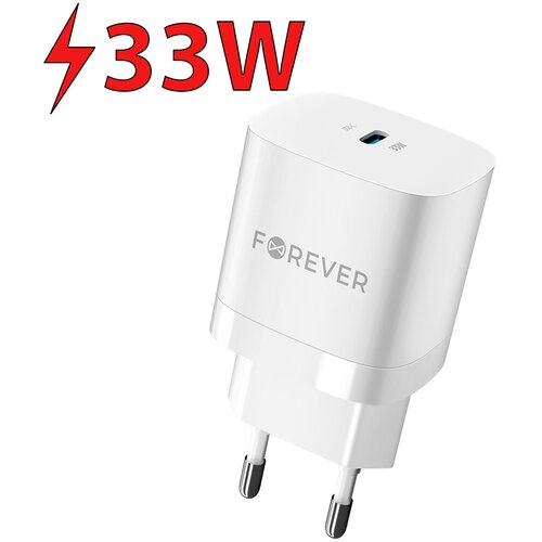 Ładowarka sieciowa FOREVER GaN PD QC TC-05 USB-C 33W Biały