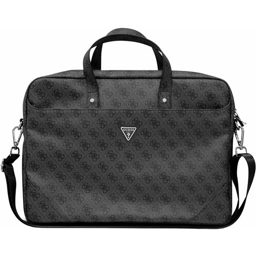 Torba do laptopa GUESS Saffiano 4G Triangle Logo 16 cali Czarny