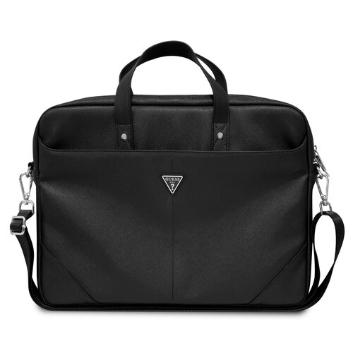 Torba na laptopa GUESS Saffiano Triangle Logo 16 cali Czarny