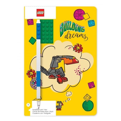 Notatnik LEGO Classic Building Dreams 52525 z płytką i długopisem
