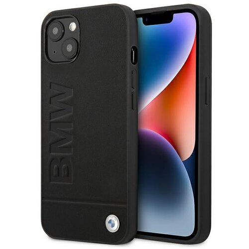 Etui BMW Leather Stamp do Apple iPhone 14 Plus Czarny