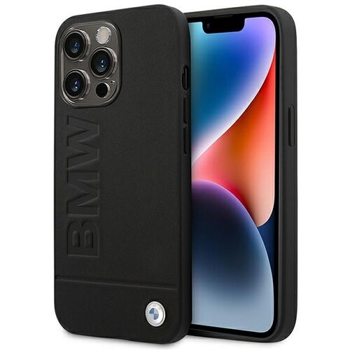 Etui BMW Leather Stamp do Apple iPhone 14 Pro Max Czarny
