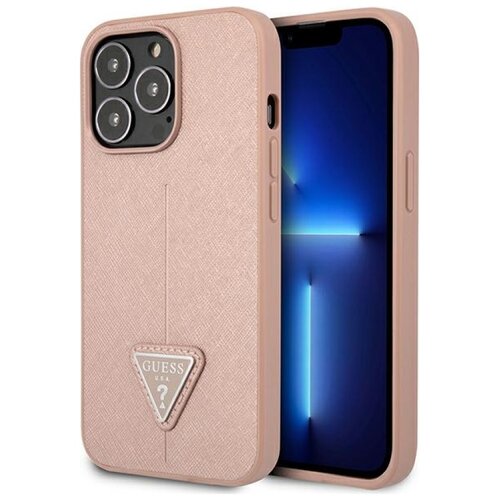 Etui GUESS Saffiano Triangle Logo do Apple iPhone 14 Pro Max Różowy