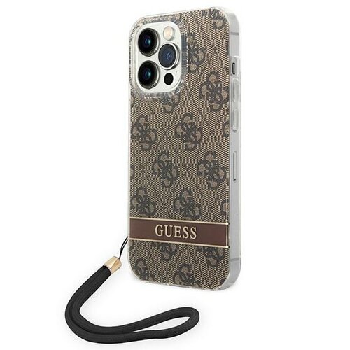Etui GUESS 4G Print Strap do Apple iPhone 14 Pro Max Brązowy