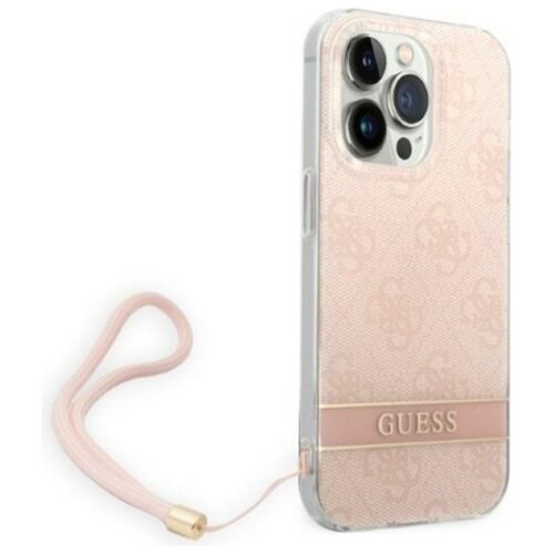 Etui GUESS 4G Print Strap do Apple iPhone 14 Pro Różowy