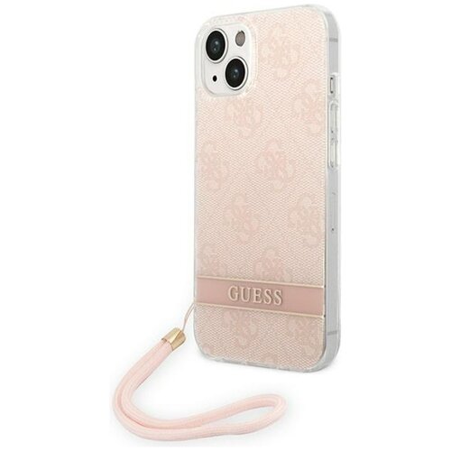Etui GUESS 4G Print Strap do Apple iPhone 14 Plus Różowy