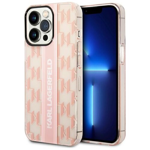Etui KARL LAGERFELD Mono Vertical Stripe do Apple iPhone 14 Pro Różowy